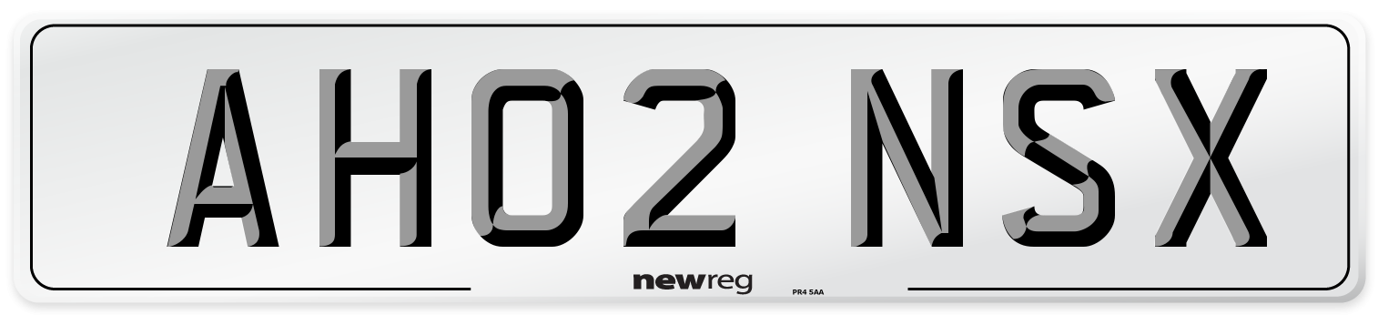 AH02 NSX Number Plate from New Reg